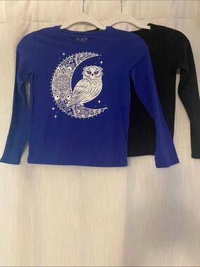 The Children's Place Royal Blue Long Sleeve Owl & Moon Graphic Tee